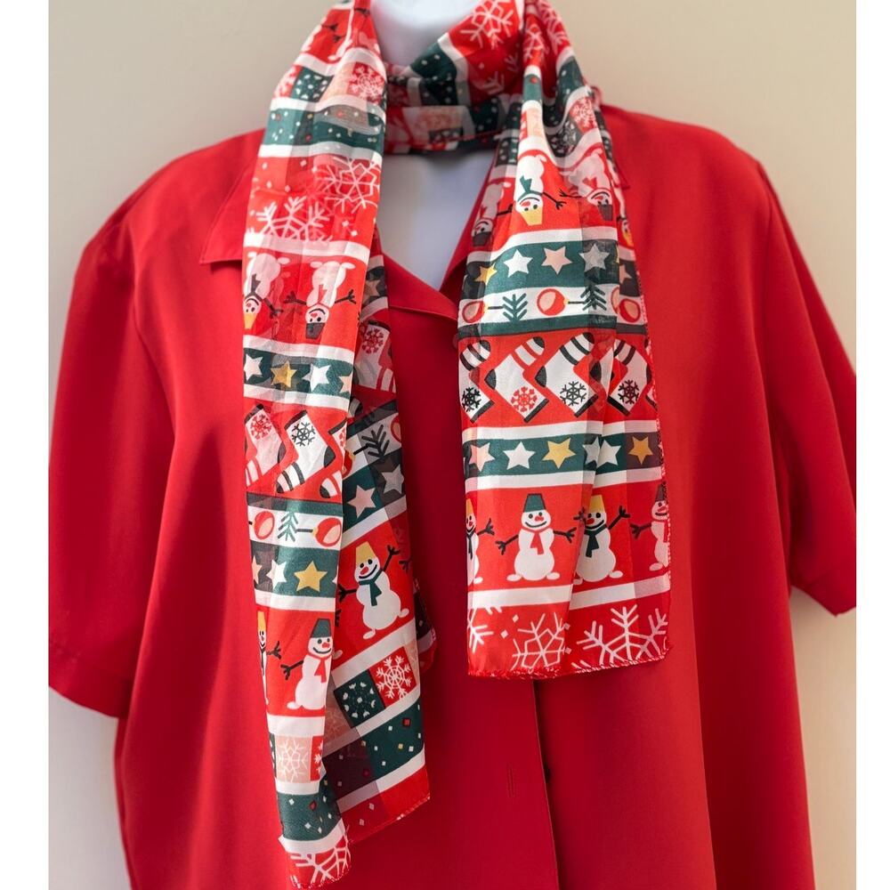 Christmas Holiday Scarf - Sheer and Lightweight